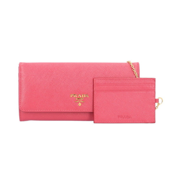PRADA Pink Leather Saffiano Wallet - Picture 1 of 9
